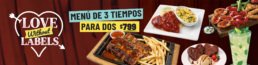 Men&uacute; especial de San Valent&iacute;n en Fridays Tijuana. Cena de 3 tiempos para dos personas por $799 pesos. Incluye entradas, platos fuertes como Ribs y Fajitas, y brownies en forma de coraz&oacute;n.