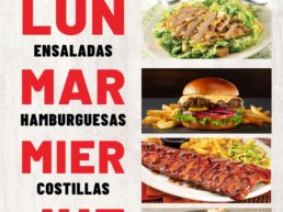 Promoción Fridays Daily Specials en Tijuana con platillos a mitad de precio de 11:00 AM a 4:00 PM. Lunes ensaladas, martes hamburguesas, miércoles costillas y jueves pastas.